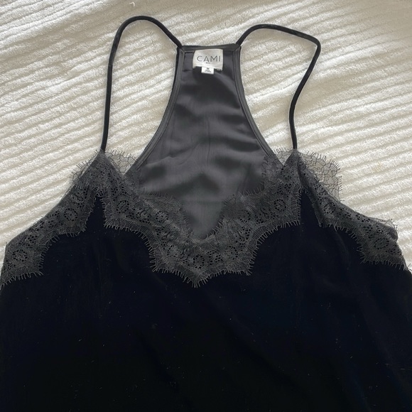 NWOT CAMI NYC Black Velvet and Lace Cami. Size M - Picture 5 of 9